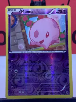 Munna 39/119 XY Phantom Forces Pokemon TCG Reverse Holo Common 2014 LP - Image 3