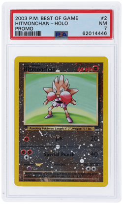 2003 Pokemon Best of Game Battlezone Promo Hitmonchan Reverse Holo #2 PSA 7 - Image 1