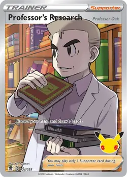 Professor's Research (Full Art) 024/025 Celebrations Holo Pokemon Card - Image 1