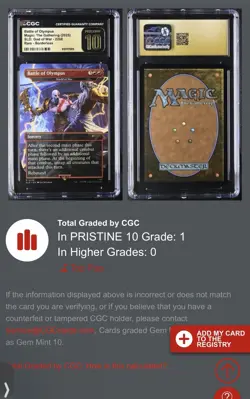 MTG Battle of Olympus God of War Secret Lair CGC Pristine 10 Pop 1 🔥 - Image 2