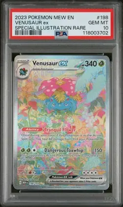Pokemon Scarlet & Violet 151 Venusaur Special Illustration Rare #198 PSA 10 - Image 1