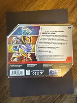 New & Sealed Pokemon TCG Box Tin '24 Paradox Destinies Raging Bolt ex 5 card pks - Image 2