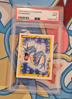 Gyarados - Merlin Pokemon #130 (PSA 9) + Candy Stickers 2023 Korean (CGC 8.5) - Image 1