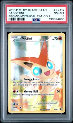 PSA 8 Victini #XY117 - Mythical Collection Promo Pokemon Card - Pokemon TCG - Image 1