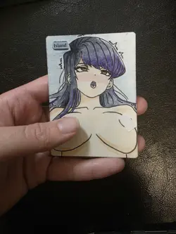 Magic MTG Altered Island / Land Card | Original Hand Drawn & Colored Anime Girl - Image 3