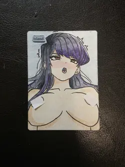 Magic MTG Altered Island / Land Card | Original Hand Drawn & Colored Anime Girl - Image 4