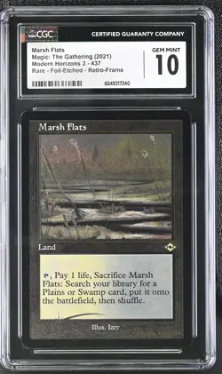 MARSH FLATS Modern Horizons 2 Etched Foil Rare CGC 10 MTG [Nostalgium] - Image 1