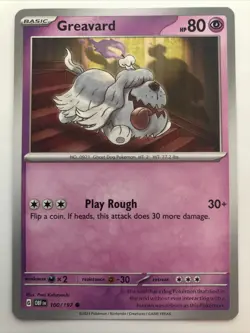 Pokemon TCG Obsidian Flames Greavard 100/197 NM - Image 1