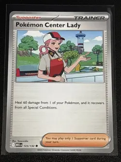 Pokemon TCG Mega Evolution Pokemon Center Lady 123/132 NM - Image 1