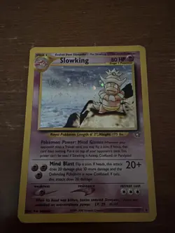 Pokemon TCG Holo Slowking 14/111 Neo Genesis Unlimited Rare LP/MP Condition - Image 1