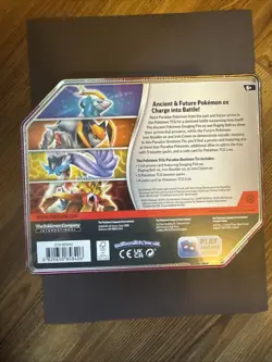 Pokemon TCG: Paradox Destinies Gouging Fire ex Tin / New - Image 2