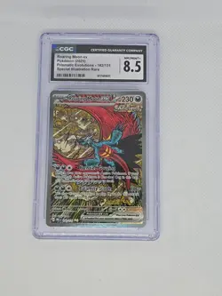 CGC 8.5 NM/mint + Roaring Moon ex 162/131 Pokemon Prismatic Evolutions SIR - Image 1