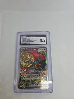 CGC 8.5 NM/mint + Roaring Moon ex 162/131 Pokemon Prismatic Evolutions SIR - Image 5