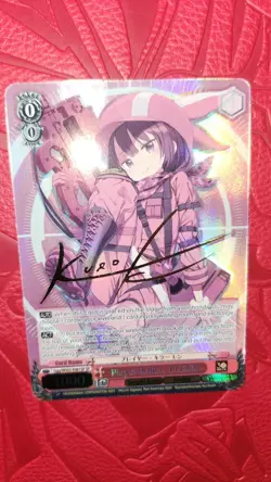 Weiss Schwarz Dengeki Bunko SAO Player Killer Llenn SP Foil Signed - Image 4