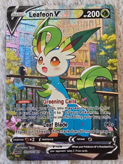 ART CARD ~ Pokemon TCG Vibrant Color Leafeon V Illustration Immersive TEXTURED - Image 1