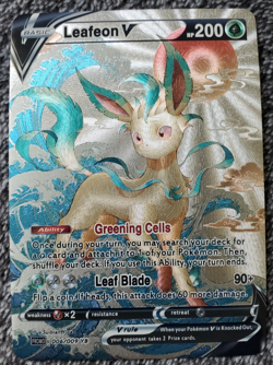 ART CARD Pokemon TCG Ocean Wave Leafeon V Illustration Immersive TEXTURED - Image 1