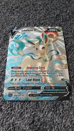 ART CARD Pokemon TCG Ocean Wave Leafeon V Illustration Immersive TEXTURED - Image 4