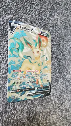 ART CARD Pokemon TCG Ocean Wave Leafeon V Illustration Immersive TEXTURED - Image 5