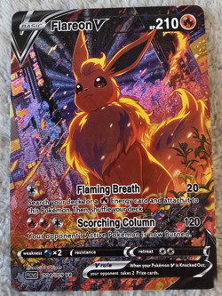 ART CARD ~ Pokemon TCG Vibrant Color Flareon V Illustration Immersive TEXTURED - Image 1