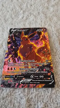 ART CARD ~ Pokemon TCG Vibrant Color Flareon V Illustration Immersive TEXTURED - Image 5