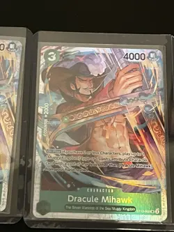 One Piece – Dracule Mihawk Card Pristine Condition – Sleeved & Top Loaded - Image 3