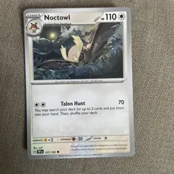 Noctowl 127/162 Playset Common Card, Pokemon TCG, Temporal Forces SV05 - Image 1