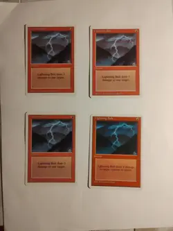 4 X Lightning Bolt, 3 X 3ED , X 4th Normal English- MTG - Image 1