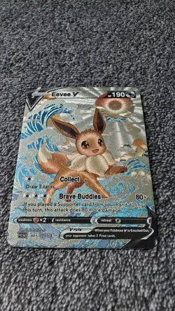 ART CARD Pokemon TCG Ocean Wave Eevee V Illustration Immersive TEXTURED - Image 4