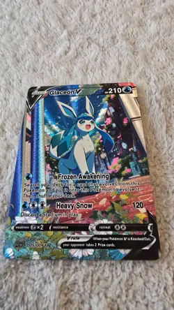 ART CARD ~ Pokemon TCG Vibrant Color Glaceon V Illustration Immersive TEXTURED - Image 5