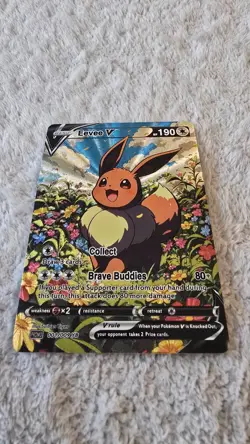 ART CARD ~ Pokemon TCG Vibrant Color Eevee V Illustration Immersive TEXTURED - Image 3