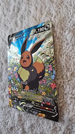 ART CARD ~ Pokemon TCG Vibrant Color Eevee V Illustration Immersive TEXTURED - Image 5
