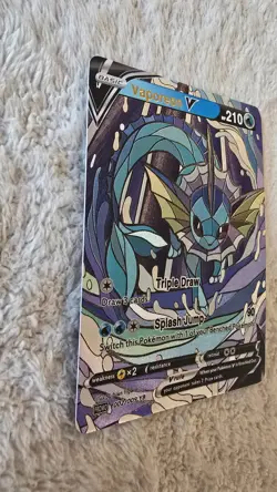 ART CARD ~ Pokemon TCG Stained Glass Mosaic Vaporeon V Illustration TEXTURED - Image 4