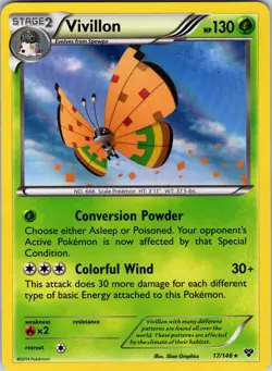 Vivillon 17/146 XY Base Set Pokemon TCG NM Holo - Image 1