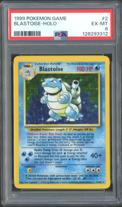 Pokemon TCG: Blastoise 2/102 Base set Holo Rare PSA 6 EX-MT - Image 1