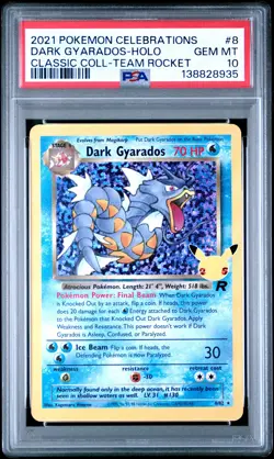 2021 POKEMON CELEBRATIONS CLASSIC COLLECTIONS #8 DARK GYARADOS-HOLO PSA 10 - Image 1