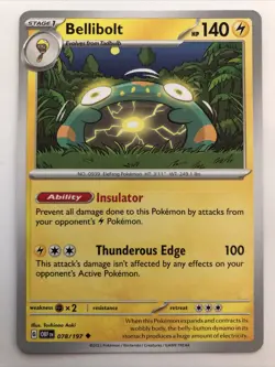 Pokemon TCG Obsidian Flames Bellibolt 078/197 NM - Image 1