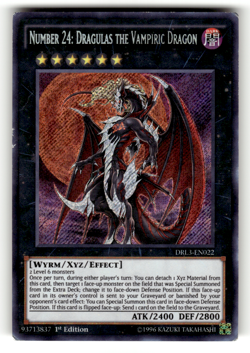 Number 24: Dragulas the Vampiric Dragon DRL3-EN022 Secret Rare Dragons of Legen - Image 1