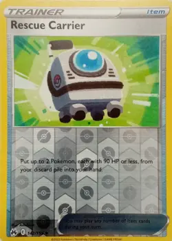 142/159 RESCUE CARRIER REVERSE HOLO CROWN ZENITH POKEMON CARD - Image 1