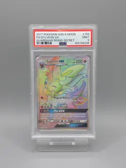 Sylveon GX Full Art Rainbow Secret Rare Card 2017 158/145 PSA 9 - Image 1