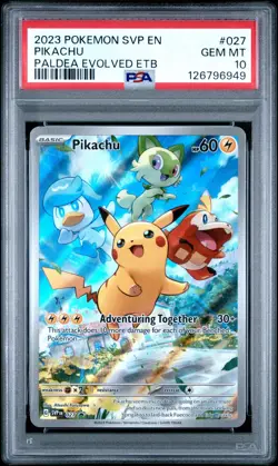 2023 Pokemon SVP EN Black Star Promo Pikachu Paldea Evolved ETB #027 PSA 10 Gem - Image 1