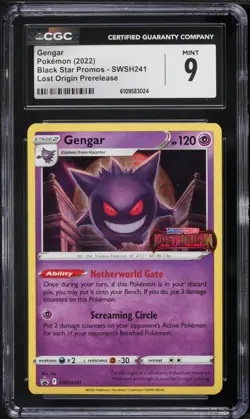 2022 Pokemon Lost Origin Prerelease Holo Gengar #SWSH241 CGC 9 - Image 1