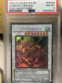 2008 Yu-Gi-Oh! 1st Ed. Stardust Dragon TDGS-Ghost Rare #EN040 NM-MT PSA 8 - Image 2