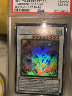 2008 Yu-Gi-Oh! 1st Ed. Stardust Dragon TDGS-Ghost Rare #EN040 NM-MT PSA 8 - Image 3