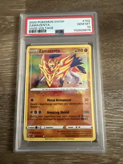 Zamazenta 102/185SWSH04 Holo Card PSA 10 Vivid Voltage - Image 1