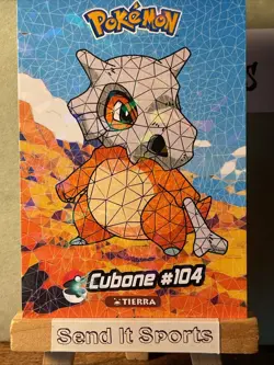Pokemon Nintendo Crystal Card Collection Cubone #104 Stained Glass Holo - Image 1