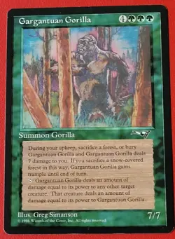 Magic The Gathering - Gargantuan Gorilla (Rare) Alliances set 1996 *Vintage* LP - Image 1