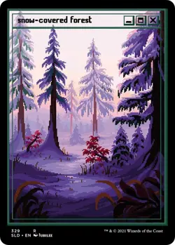 1x FOIL Snow-Covered Forest, 329 Pixel, Secret Lair, Magic, MTG NM - Image 1