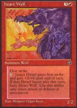 1x Heart Wolf NM-Mint, English Homelands MTG Magic - Image 1