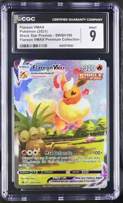 Flareon Vmax SWSH180 Premium Collection Pokemon CGC 9 Mint *062 - Image 1