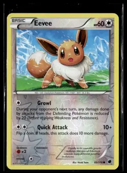 2013 POKEMON BLACK & WHITE PLASMA FREEZE EEVEE 89/116 REVERSE HOLO - Image 1